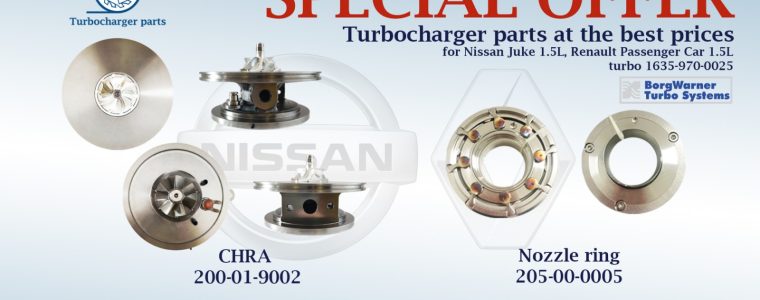 TURBO P/N: 1635-970-0025 Specification TURBOCHARGER PRODUCER: Borg Warner TURBO MODEL: B01V ENGINE: K9K Euro 6 VEHICLE/MODEL: Nissan Juke 1.5L ; Renault Passenger Car 1.5 TD 1.5L ;